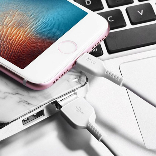 USB дата кабель Lightning, HOCO, X20, 1м, белый