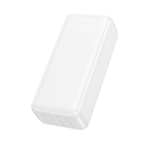 Универсальный Доп. Аккумулятор 30000mAh, J163B, HOCO, выход: 2 USB, 1 PD (20W), кабель: Type-C, Lightning, Micro, белый