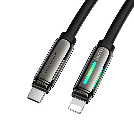 Кабель Lightning to Type-C (PD), HOCO, U136, 1.2м, цвет черный