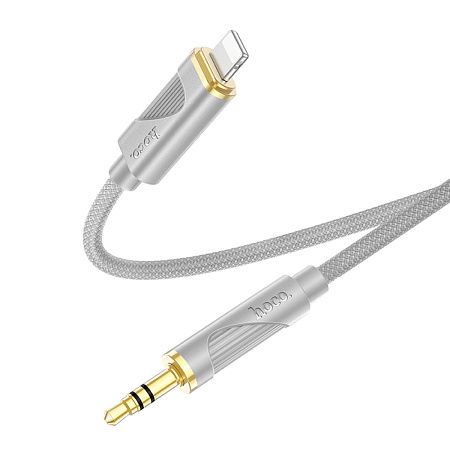 AUX Audio кабель 3,5 мм на Lightning, UPA30, HOCO, 1м, цвет серый
