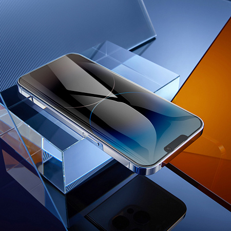 Защитное стекло для iPhone 15 Plus//16 Plus, G15, HOCO, Guardian shield series full-screen anti-spy, черное