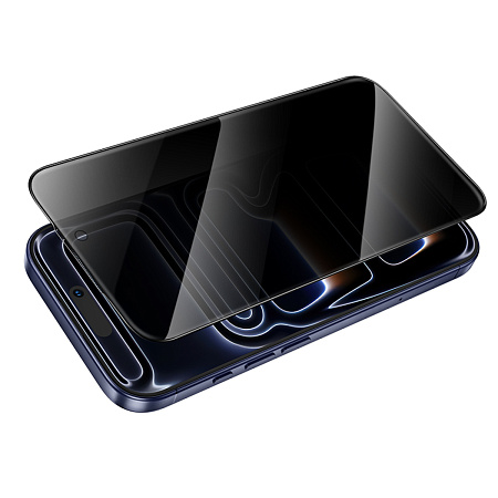 Защитное стекло для iPhone 17 Pro, G15, HOCO, Guardian shield series full-screen anti-spy tempered glass, черное