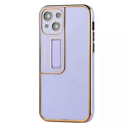 Чехол силиконовый для iPhone 13 (6.1), глянцевый с подставкой, X-CASE, сиреневый