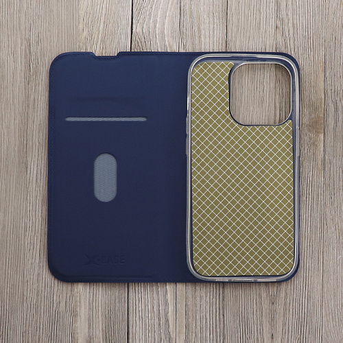Чехол-книжка для iPhone 13 Pro, X-CASE, боковой, синий