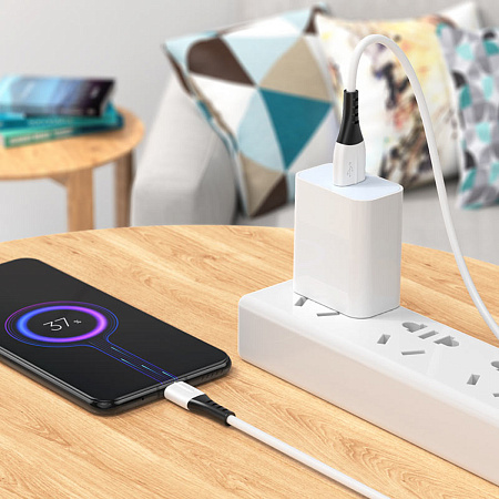 USB Кабель Micro, HOCO, X82, силиконовый, 1м, белый