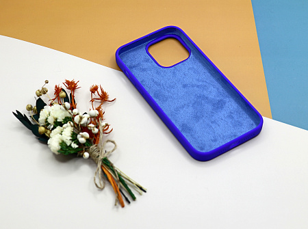 Чехол - накладка для iPhone 13 Pro Max, Silicon Case, без лого, пурпурно-синий