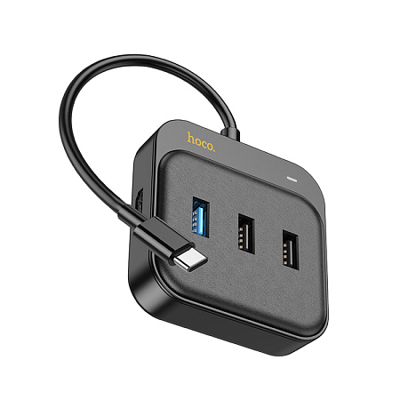 USB Хаб (HB36) с 1 Type-C на HDMI+1 USB 3.0+2 USB 2.0+1 PD, HOCO, черный
