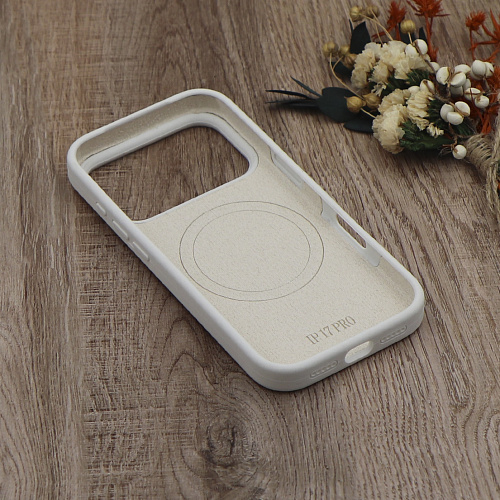 Чехол-накладка для iPhone 17 Pro, Silicon Case, магнитный (MagSafe), без лого, X-CASE, белый