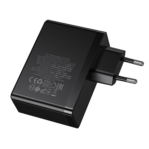Сетевое зарядное устройство, 3 PD 65W/30W + 1 USB 18W (N85), HOCO, черный