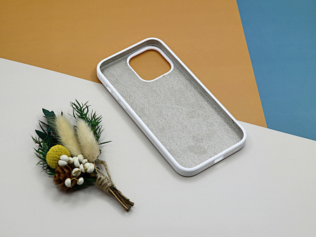 Чехол-накладка для iPhone 14 Pro Max, Silicon Case, без лого, белый