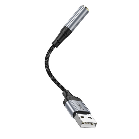 Переходник с USB на Jack 3.5мм, LS36, HOCO, черный