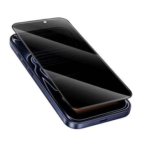 Защитное стекло для iPhone 17 Pro, G15, HOCO, Guardian shield series full-screen anti-spy tempered glass, черное