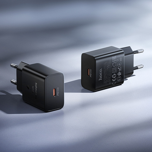 Сетевое зарядное устройство, 1 PD 25W (N76), HOCO, цвет черный