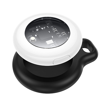 Устройство для поиска вещей E91 (комплект 4 штуки), синхронизация с IOS, Носо, белый с черным чехлом