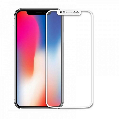 Защитное стекло на iPhone X/XS/11 Pro (5.8), 3D белый, тех.паке, X-CASE