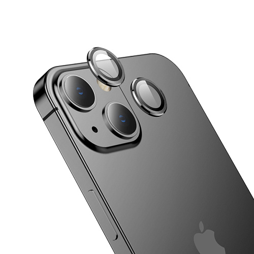 Защитное стекло на iPhone 14/14 Plus, V12 Plus, HOCO, стекло на заднюю камеру, черное