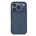 Чехол-накладка для iPhone 17 Pro Max, Silicon Case, магнитный (MagSafe), с дизайном, без лого, X-CASE, синий