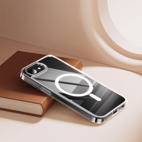 Чехол силиконовый для iPhone 16e, Магнитный (MagSafe), HOCO, прозрачный