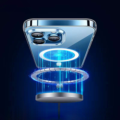 Чехол силиконовый для iPhone 15 Pro (6.1), Магнитный (MagSafe), X-CASE, прозрачный