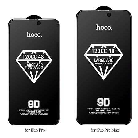 Защитное стекло для iPhone 16 Pro, A34 Plus, HOCO, Антишпионское стекло, черное
