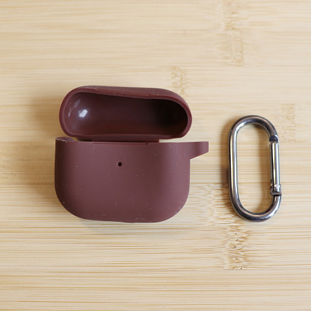 Чехол силиконовый для Airpods 3 case, X-CASE, алый с карабином