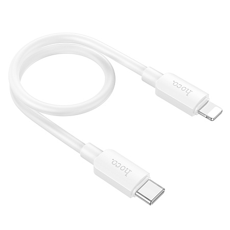 Кабель Lightning to Type-C (PD), HOCO, X96, 0.25M, силиконовый, белый