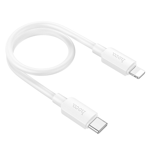 Кабель Lightning to Type-C (PD), HOCO, X96, 0.25M, силиконовый, белый