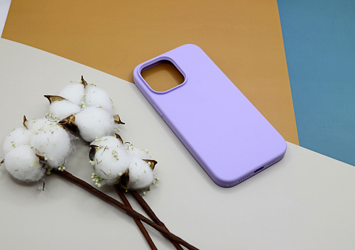 Чехол-накладка для iPhone 14 Pro Max, Silicon Case, без лого, сиреневый