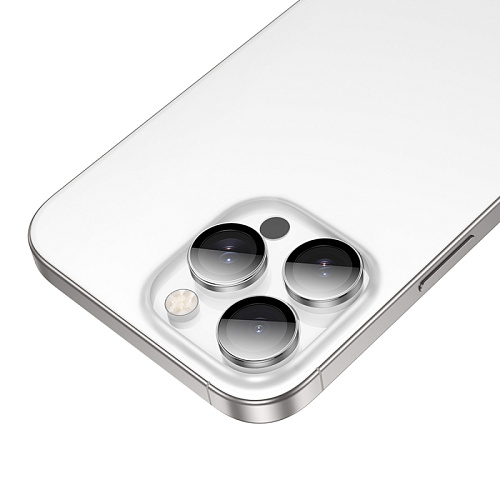 Защитное стекло для iPhone 16 Pro/16 Pro Max, V15, HOCO, на заднюю камеру, серебро