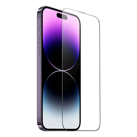 Защитное стекло на iPhone 14 Pro (6.1), 6D, с сеточкой для динамика, черное, X-CASE