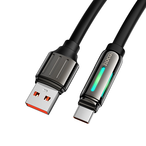 USB Кабель Type-C, 5A, HOCO, U136, 1.2м, черный