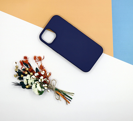 Чехол - накладка для iPhone 13, Silicon Case, без лого, темно-синий