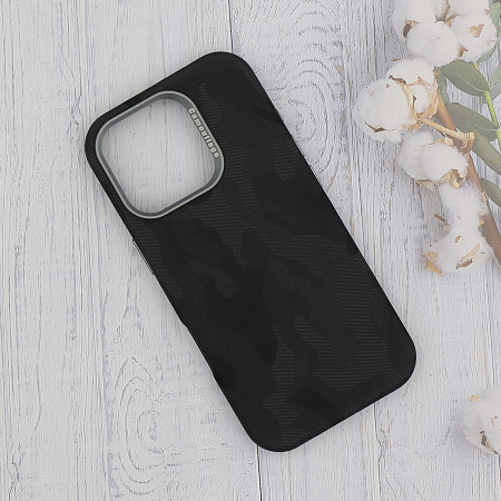 Чехол-накладка для iPhone 16 Pro Max, камуфляж, магнитный (MagSafe), без лого, X-CASE, черный