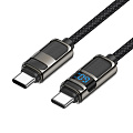 Кабель Type-C на Type-C, HOCO, U137, 60W, 1.2м, с дисплеем, черный