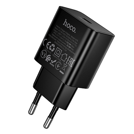 Сетевое зарядное устройство, 1 PD 25W (N76), HOCO, цвет черный