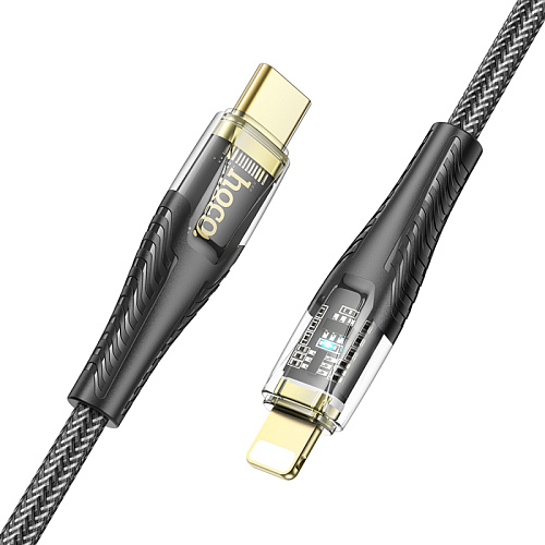 Кабель Lightning to Type-C (PD), HOCO, U121, 1м, черный