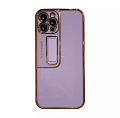 Чехол силиконовый для iPhone 13 Pro (6.1), глянцевый с подставкой, X-CASE, сиреневый