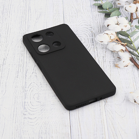 Чехол силиконовый для Xiaomi Redmi Note 14S (4G), с микрофиброй внутри, с защитой камеры, X-CASE, черный