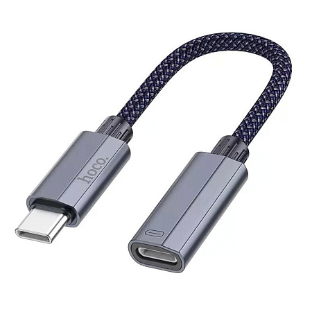 Переходник с Type-C (папа) на lightning (мама), UA29A, HOCO, с проводом 15 см, темно-синий