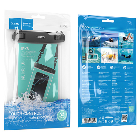 Чехол универсальный влагоустойчивый, HX52, HOCO, совместимость: 7,2 дюйма