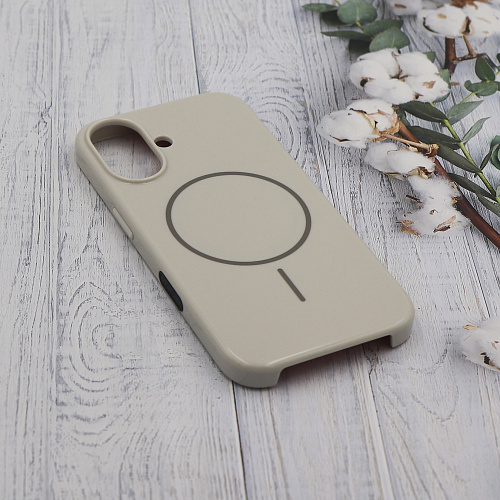 Чехол-накладка для iPhone 16, глянцевый, магнитный (MagSafe), без лого, X-CASE, белый Чехол-накладка для iPhone 16, глянцевый, магнитный (MagSafe), без лого, X-CASE, белый