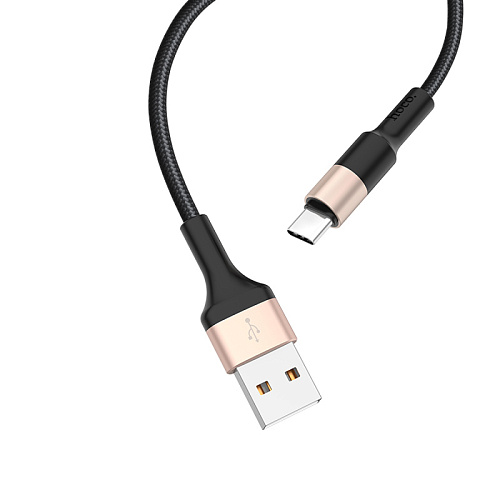 USB Кабель Type-C, HOCO, X26, черно-золотой