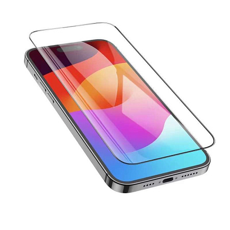 Защитное стекло для iPhone 15 Pro, G14, HOCO, Guardian shield series full-screen HD tempered glass, черное
