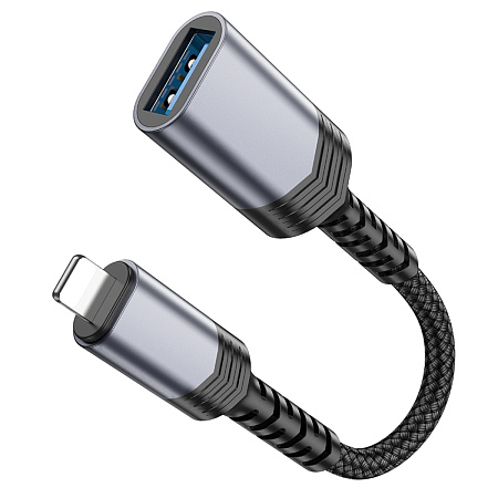 Переходник с Lightning (папа) на USB-A (мама), HOCO, UA24