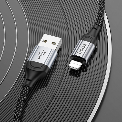 USB дата кабель Lightning, HOCO, X102, 1M, черный