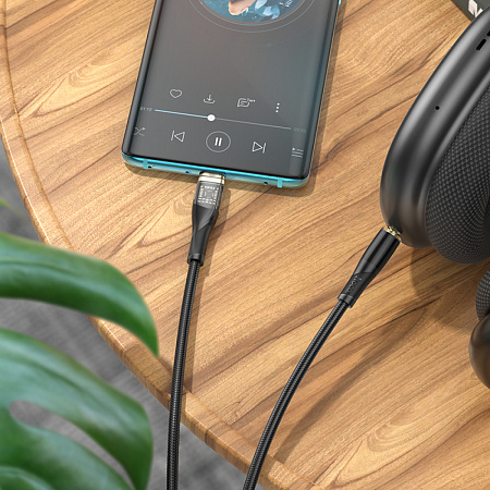 AUX Audio кабель 3,5 мм на Type-C, UPA25, HOCO, черный