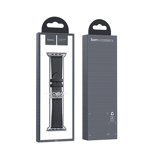 Ремешок на руку для Apple Watch 44/45/46/49 мм, HOCO, WA17, коровья кожа, темно-синий