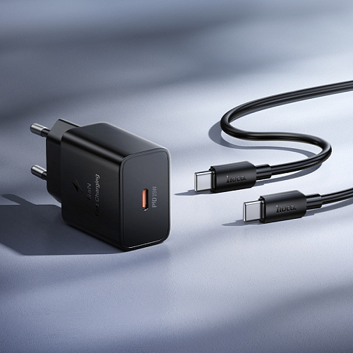 Сетевое зарядное устройство, 1 PD 25W (N76), HOCO, Type-C to Type-C, черный
