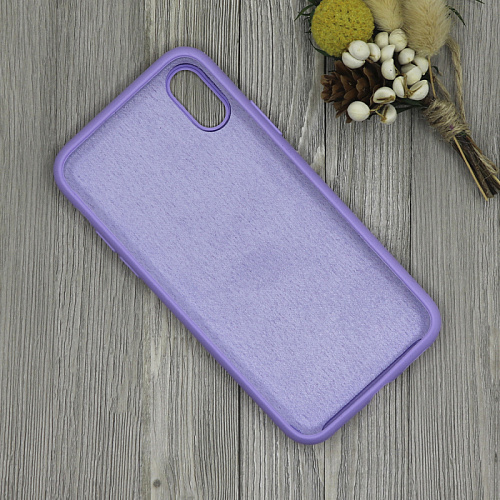 Чехол-накладка для iPhone X/XS, Silicon Case, без лого, сиреневый