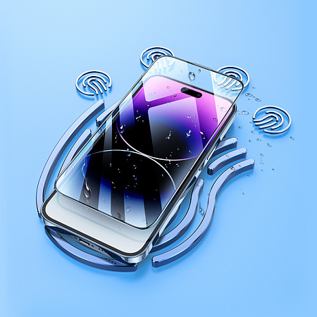 Защитное стекло для iPhone 14 Pro Max, G1, HOCO, Flash attach full screen silk screen, черное